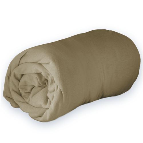 Drap housse 2 personnes 160 x 200 cm jersey uni jersy Terra