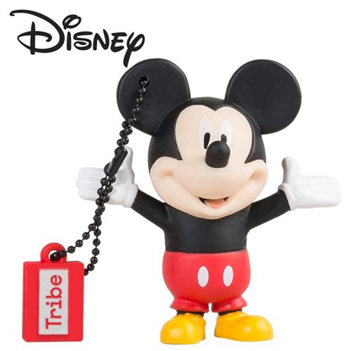 Tribe FD019701 Disney Mickey Mouse Clé USB 2.0 High Speed Pendrive Clé USB en PVC Rigide avec Porte-clés Multicolore 32 Go