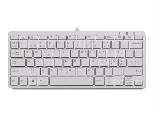 R-Go Tools R-Go Clavier Compact, QWERTY (Nordic), Blanc, Filaire - Claviers (QWERTY (Nordic), Blanc, Filaire, Mini, Wired, USB, QWERTY, White)