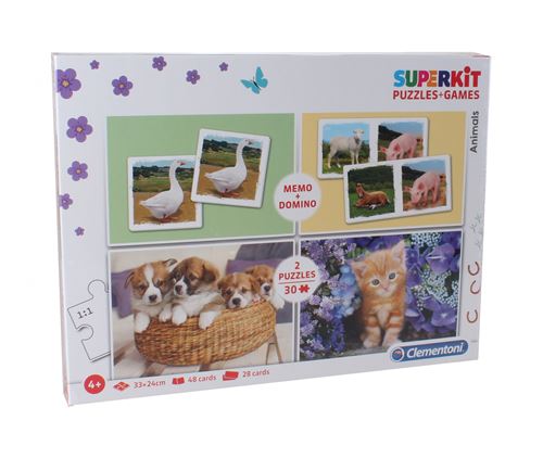 CLEMENTONI puzzle Superkit Animaux 4-en-1 30 pi&egrave;ces 