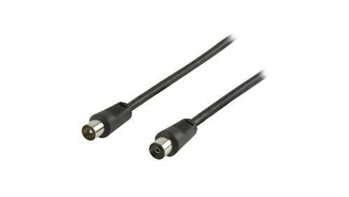 Câble dantenne coaxial à connecteur coaxial mâle vers coaxial femelle 2,00 m noir valueline
