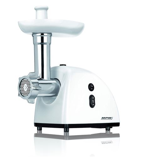 Mpm mmm-05 hachoir à viande, 650 w, 0 decibeles, acier inoxydable, 2 vitesses, blanc