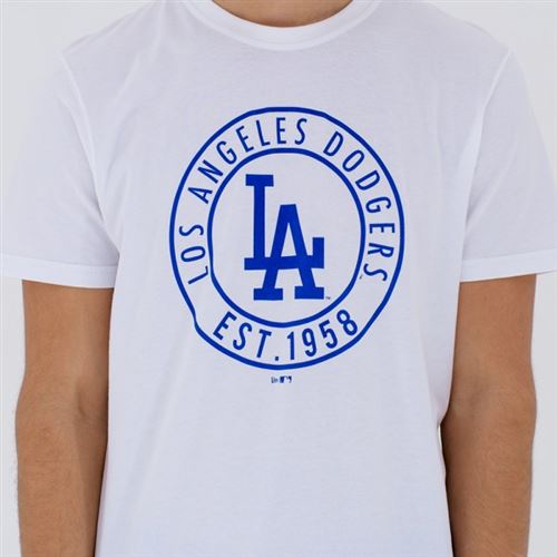 T-Shirt MLB Los Angeles Dodgers New Era Wheel Blanc pour Homme Taille - M