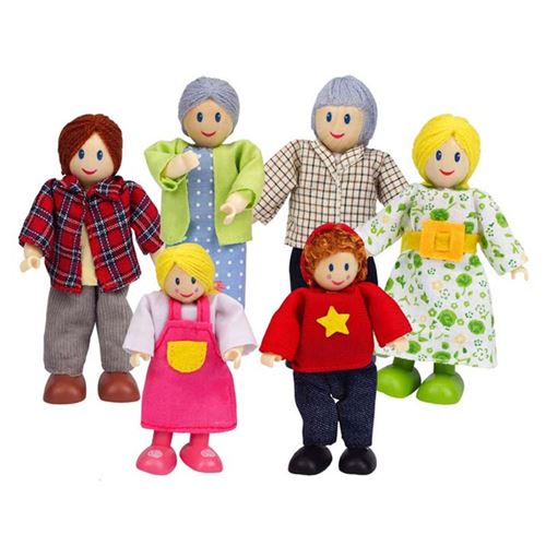 Hape poupée de la famille des poupée blanche couleur de peau 6-pièces