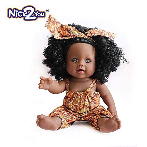 Nice2You Black girl Dolls Fashion African American Doll Lifelike 12 inch Baby Play Dolls for Kids Perfect for gift