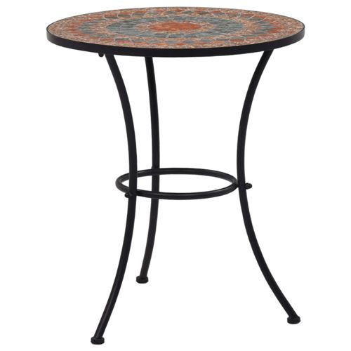Vidaxl Gris Table De Bistro Mosaïque Orange 60 Cm Céramique - Image 1