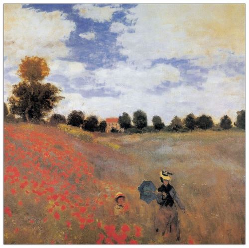 MONET - Campo di papaveri detail (Panneaux MDF 30x30 cm)