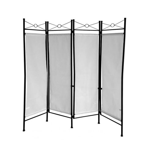 Todeco - Paravent, Séparateur de Pièces, 180 x 160 cm, Blanc, Matériau du panneau: 100% Polyester