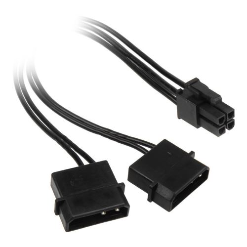 ohne hersteller adapter 2x molex auf 1x 4-pin-cpu-anschluss, schwarz, 20cm noir