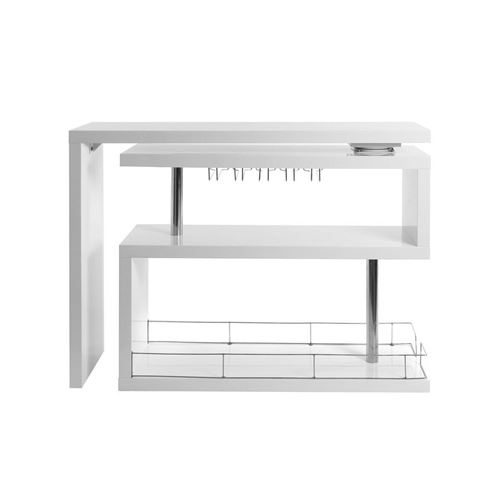 Miliboo Bar design laqué blanc amovible L140-220 cm MAX