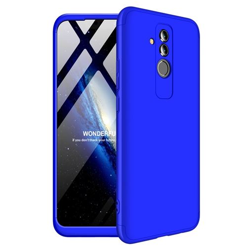 Coque en TPU détachable 3-pièces matte rigide bleu pour votre Huawei Mate 20 Lite