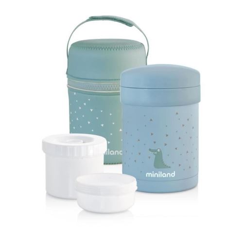 MINILAND - Thermos pour purées et aliments solides avec hermétiques, Thermetic azure