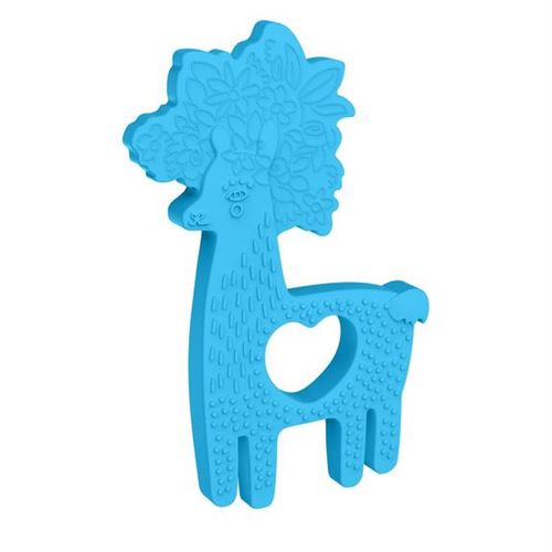 Manhattan Toy anneau de dentition Llama junior 13 cm silicone bleu clair