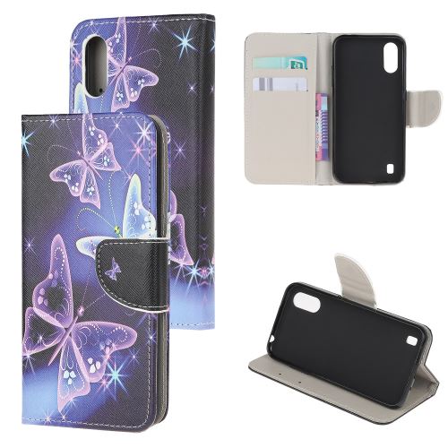 Etui en PU impression de motifs papillons vifs pour votre Samsung Galaxy A01