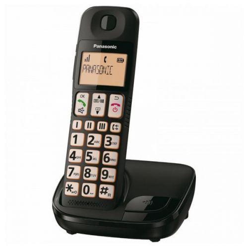 Panasonic KX-TGE310SP - Téléphone sans fil avec ID d appelant/appel en instance - DECT\GAP - (conférence) à trois capacité d appel - noir