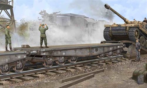 Maquette Trumpeter Schwere Plattformwagen Type SSyms 80- 1/35 - Maque