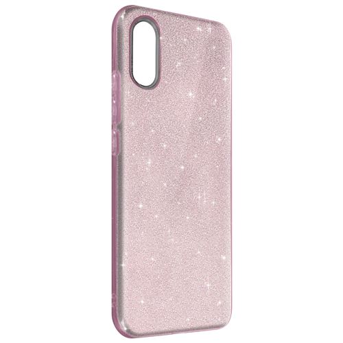 Avizar Coque pour Xiaomi Redmi 9A Paillette Amovible Silicone Semi-rigide Rose