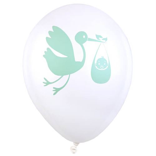 Ballon baby shower en latex: Vert (x8) REF/5727