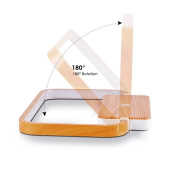 Lampe De Chevet 3-en-1 Avec Chargeur Sans Fil + Port USB - 5 Températures De Couleur, Horloge Digitale, Design Bois Effet - Charge Smartphone, écouteurs, Montre