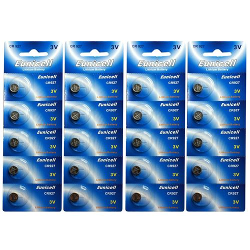 Pack de 20 Piles bouton plates lithium 3V type CR927 / DL927 / ECR927 / 927 - IRIOS -