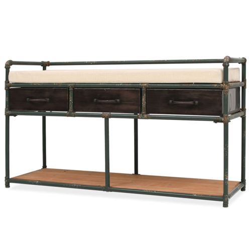 vidaXL Banc de rangement avec coussin 107,5 x 34,5 x 59 cm