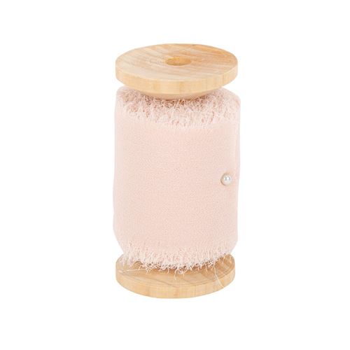 ruban mousseline soie effiloché 5cmx5m rose poudré - artifetes 91749
