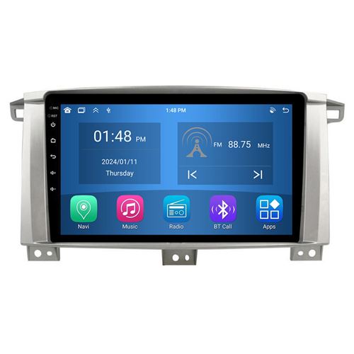 Autoradio RoverOne® Bluetooth CarPlay Android Auto Navigation 4Go RAM 64Go ROM pour Toyota Land Cruiser LC 100 2002-2007