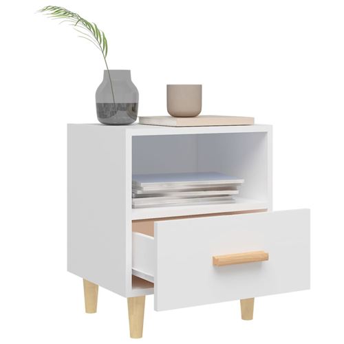 Vidaxl Blanc Table De Chevet 40X35x47 Cm - Image 3