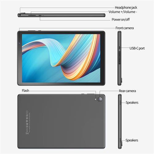 Tablette Android 12 Quad Core 10 Pouces Wifi Bluetooth 2gb + 32gb
