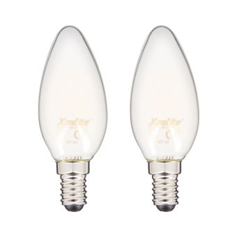 Xanlite - Ampoule LED filament flamme culot E14 806lm blanc chaud - PACK2RFV806FO - 1