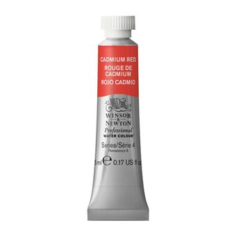 Peinture aquarelle professionnelle - Extra fine - Rouge de cadmium - 94 - Winsor et Newton - 5ml - 1