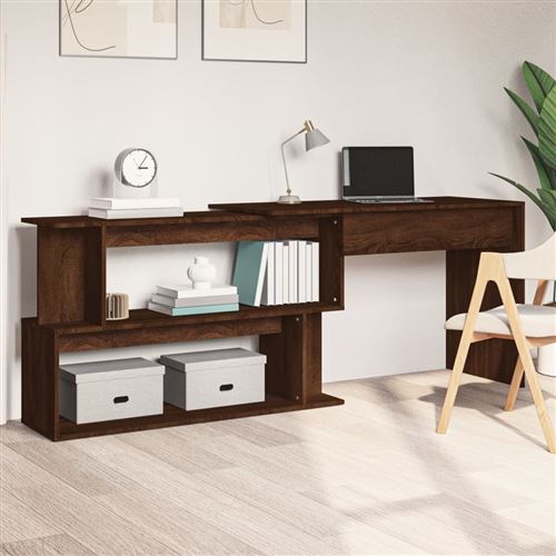 Vidaxl Bureau d'angle Contreplaqué Couleur Chêne 200x50x76cm - Image 2