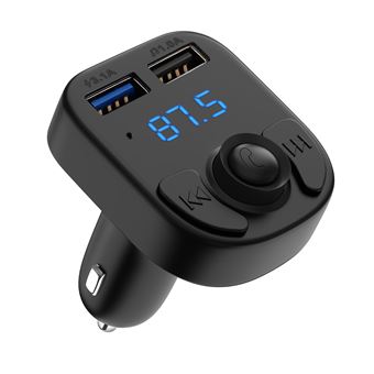 Bluetooth Voiture, Transmetteur FM Bluetooth 5.0 Adaptateur Radio Lecteur  de Musique MP3 sans Fil, Appels Mains
