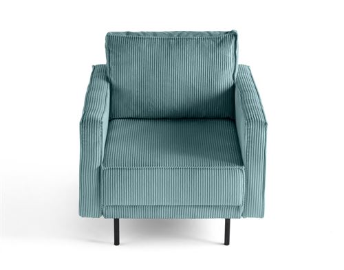 Non Communiqué Charlie - Fauteuil - Pieds Hauts - En Velours Côtelé - Bleu
