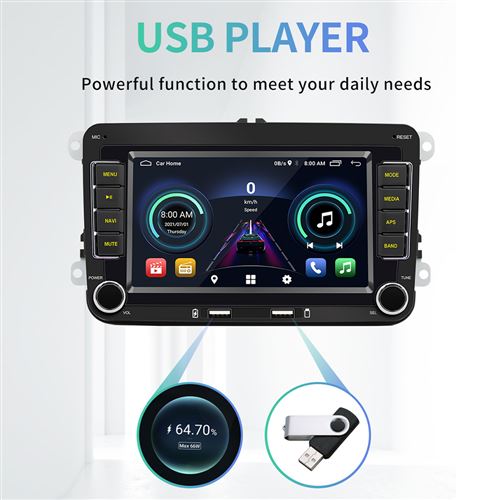 150€ sur Autoradio Gearelec Android pour VW 7''Lecteur Mp5 Support  Carplay,Bluetooth,GPS,FM,AM,WIFI - Accessoires Autoradio - Achat & prix