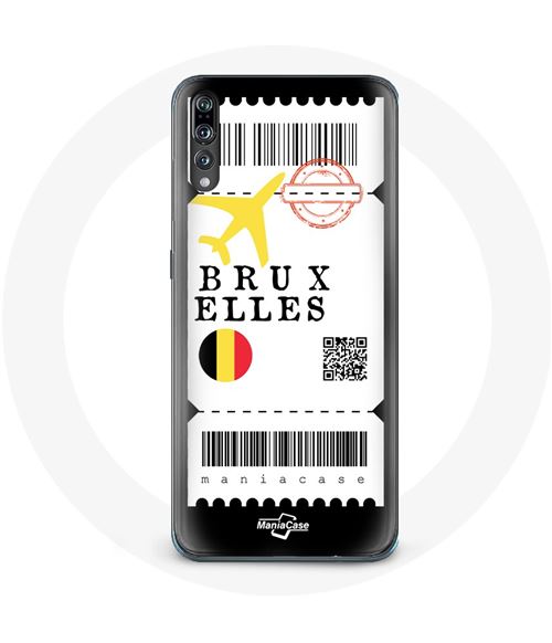 Coque pour Huawei P20 Billet d'avion Bruxelles Belgique Maniacase