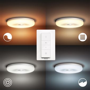 Philips Hue White Ambiance STRUANA Plafonnier salle de bain 1x32W,  compatible Bluetooth - Blanc - Lampe connectée - Achat & prix