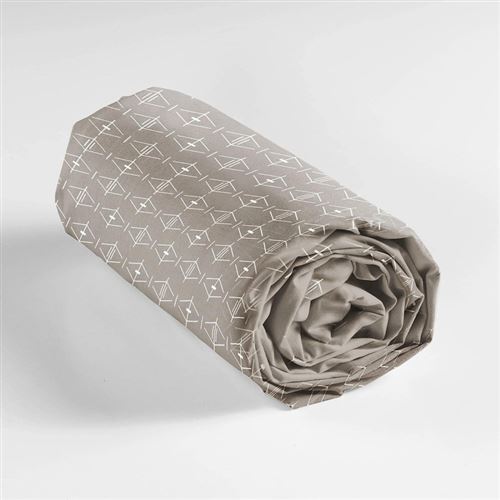 Drap housse en coton pour lit 1 personne Aristide - Beige - 90 x 190 cm