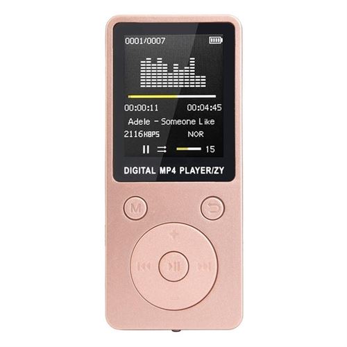 Baladeur MP3 MP4 1.8 pouces Mini TF Card No Memory Rose