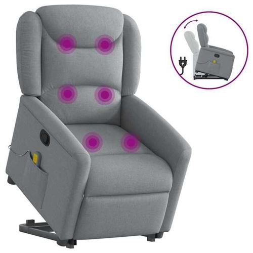 vidaXL - Fauteuil de relaxation - Fauteuil de massage - Gris Clair - Image 2