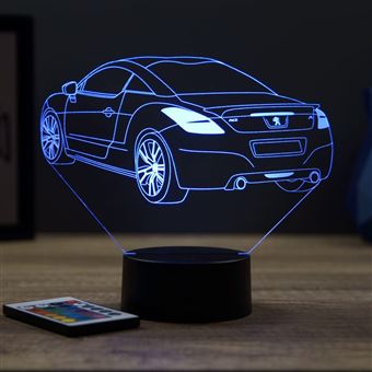 Lampe 3D Peugeot personnalisée | Cadeau voiture