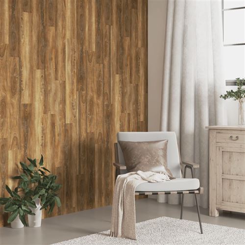 VidaXL Panneaux muraux Aspect bois Marron PVC 4,12 m²