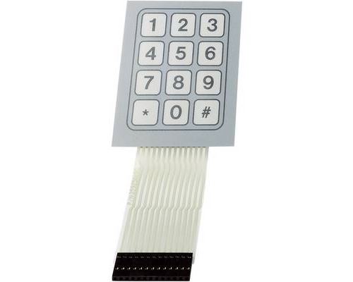 Clavier à membrane matrice 1 x 12 SU709948 1 pcs.