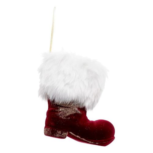 Non Communiqué Rouge/Blanc Atmosphera Créateur D'intérieur - Sujet De Noël Botte "Soir" 15Cm &