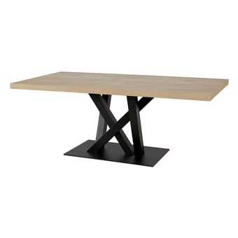 Table 200cm Aspect Bois Piètement Métal Croisé Noir - CANYON - ALTOBUY - 1