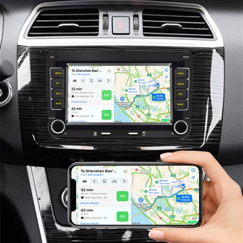 GEARELEC Autoradio 1Din 7 Pouces avec Carplay Android Auto GPS