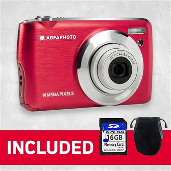 Appareil Photo Numérique Compact Agfa Photo Realishot DC8200RD Red Housse + Carte SD 16Go incluses