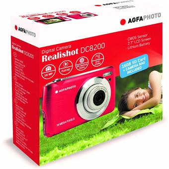 Appareil Photo Numérique Compact Agfa Photo Realishot DC8200RD Red Housse + Carte SD 16Go incluses