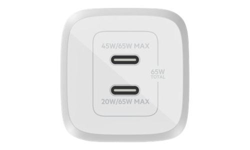 Adaptateur secteur Belkin Boost Charge Pro WCH013vfWH GaN avec PPS 65 Watt Blanc