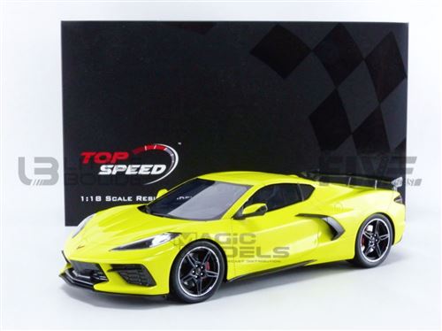 Voiture Miniature de Collection TOP SPEED 1-18 - CHEVROLET Corvette Stingray - 2020 - Yellow Metallic - TS0286